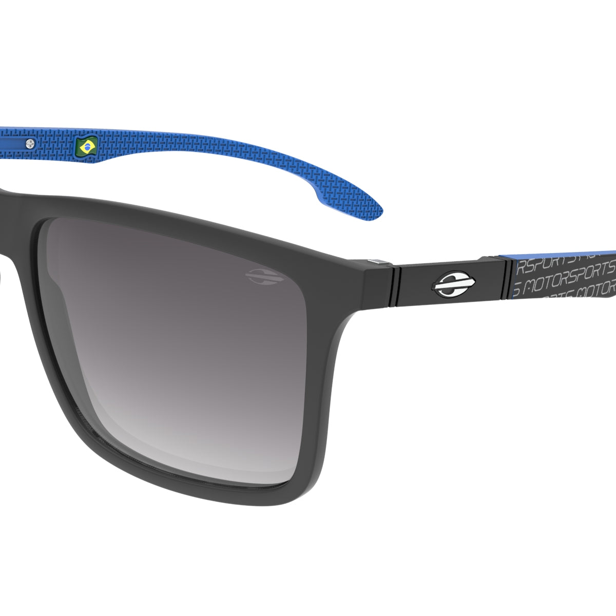 Óculos de Sol Mormaii Kona Motorsports Preto e Azul Fosco Lente Cinza Degradê