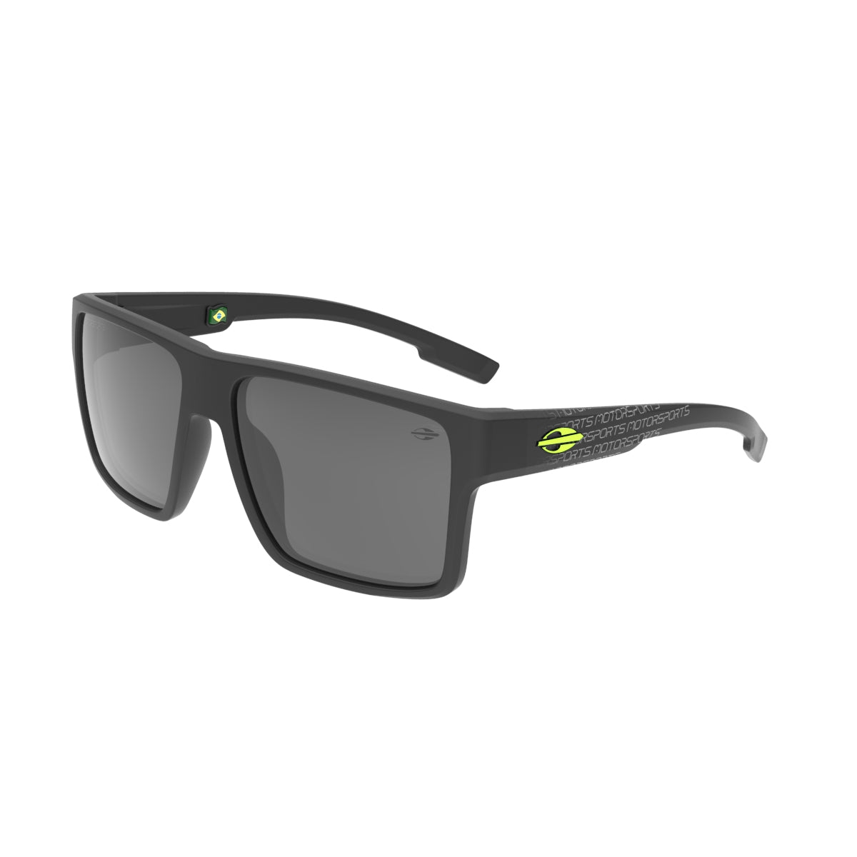 Óculos de Sol Mormaii Macau Motorsports Preto com Amarelo Fluor Lente Cinza