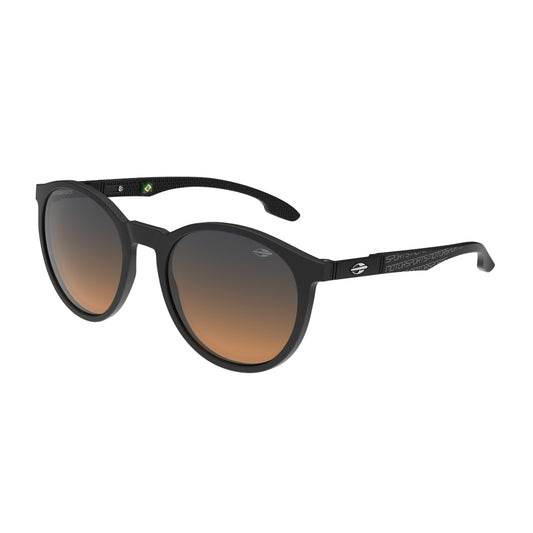 Óculos de Sol Mormaii Maui Motorsports Preto Fosco Lente Azul Degradê Laranja