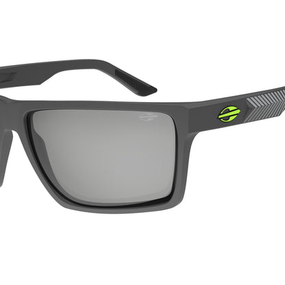 Óculos de Sol Mormaii Carmel 2 Motorsports Cinza Escuro Fosco Lente Cinza Flash Prata