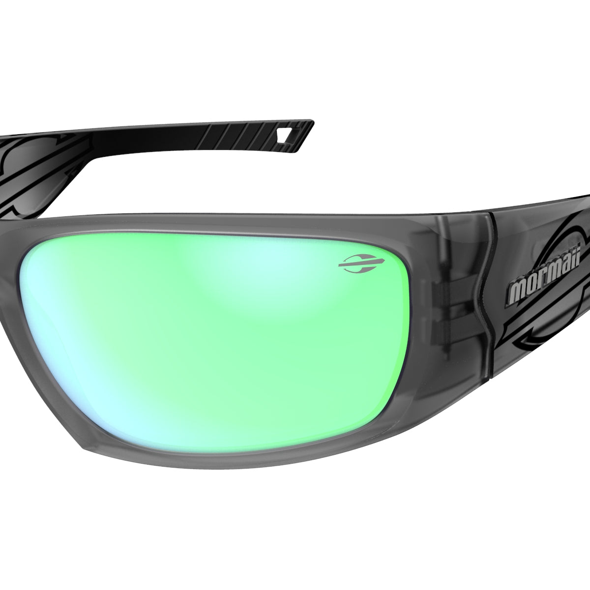 Óculos de Sol Mormaii Naxos Motorsports Fumê Fosco com Preto Lente Cinza Flash Verde