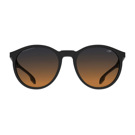 Óculos de Sol Mormaii Maui Motorsports Preto Fosco Lente Azul Degradê Laranja