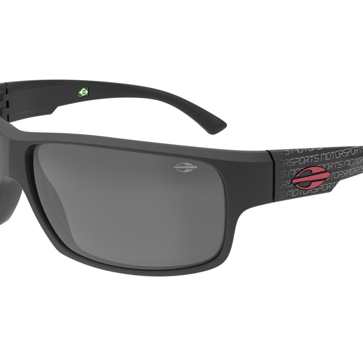 Óculos de Sol Mormaii Joaca II Motorsports Preto com Vermelho Lente Cinza