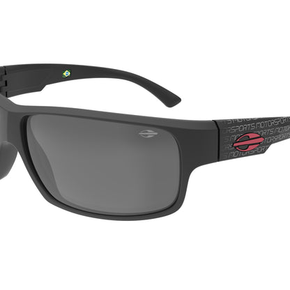 Óculos de Sol Mormaii Joaca II Motorsports Preto com Vermelho Lente Cinza