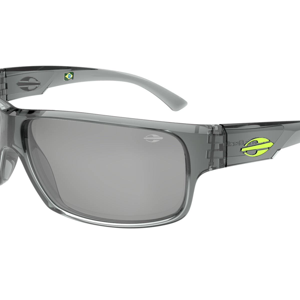 Óculos de Sol Mormaii Joaca II Motorsports Fumê Brilho Lente Cinza Flash Prata
