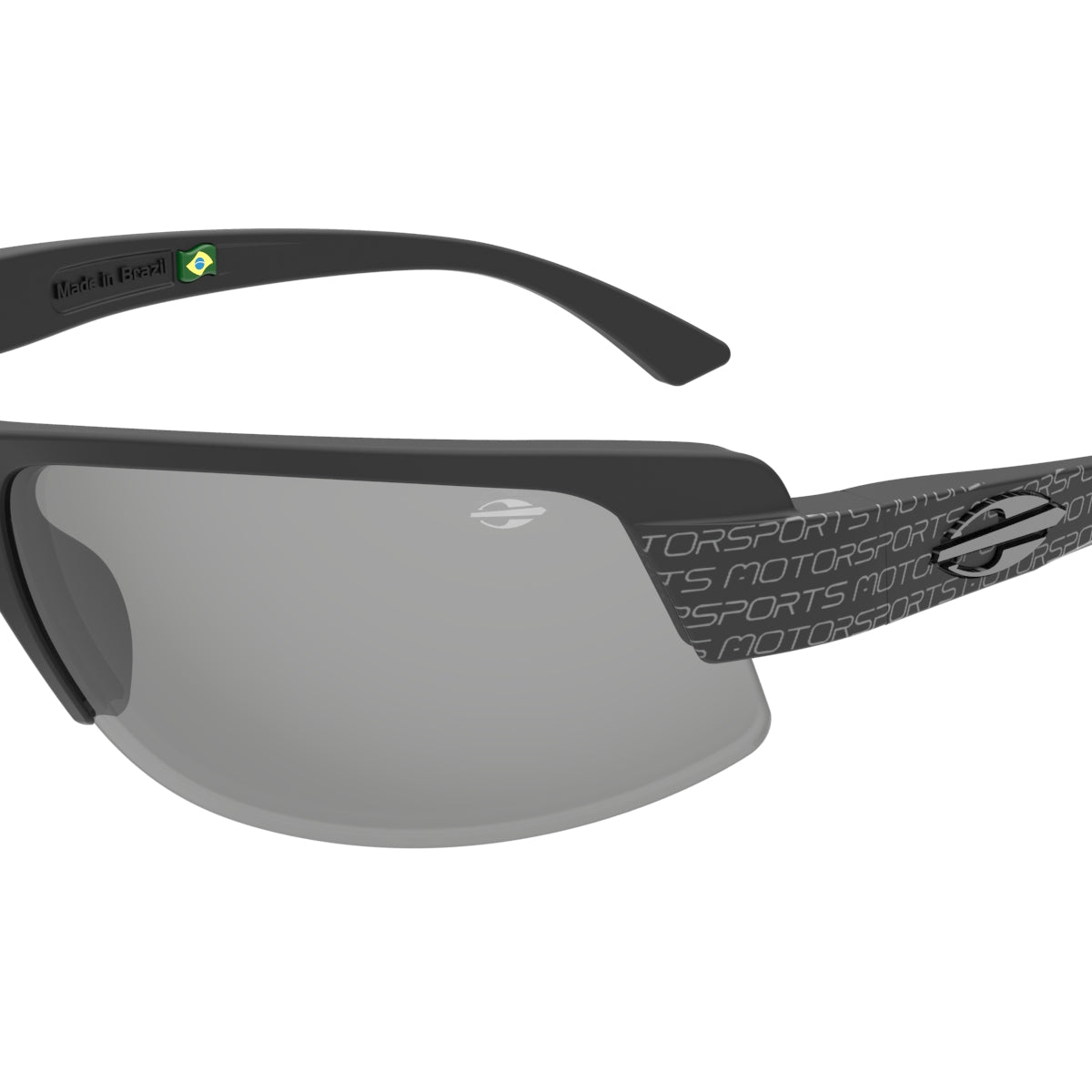 Óculos de Sol Mormaii Gamboa Air 4 Motorsports Preto Fosco Lente Cinza Flash Prata
