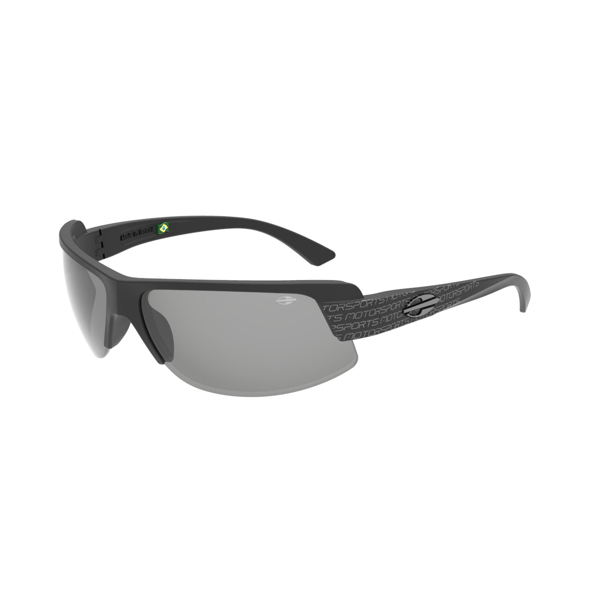 Óculos de Sol Mormaii Gamboa Air 4 Motorsports Preto Fosco Lente Cinza Flash Prata
