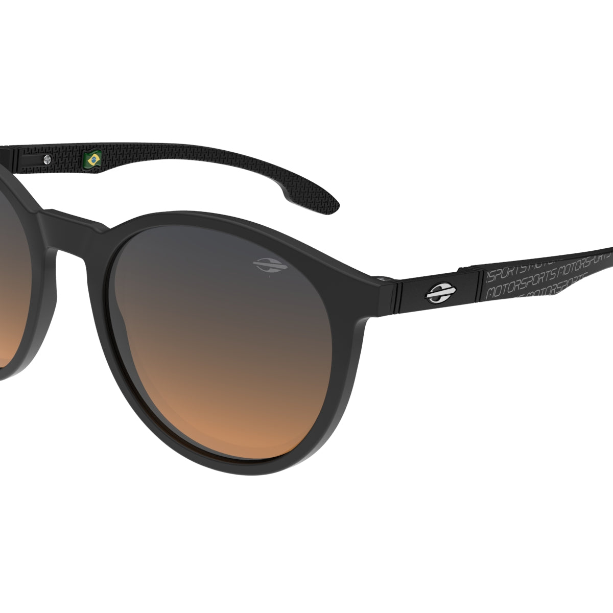 Óculos de Sol Mormaii Maui Motorsports Preto Fosco Lente Azul Degradê Laranja