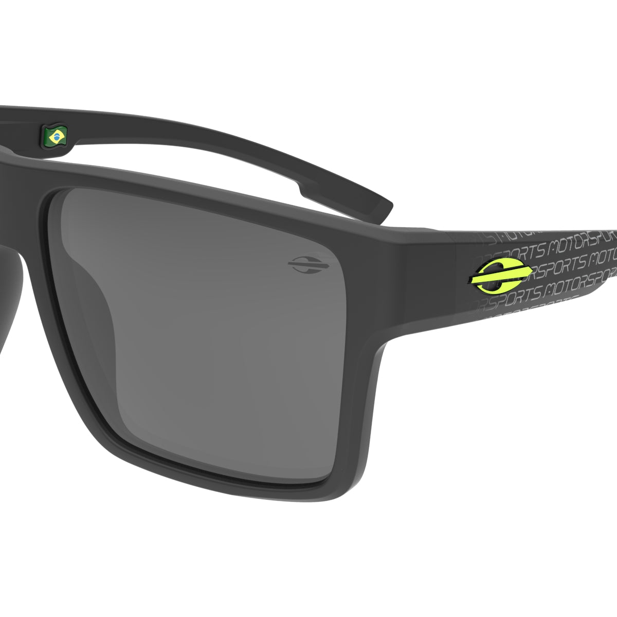 Óculos de Sol Mormaii Macau Motorsports Preto com Amarelo Fluor Lente Cinza