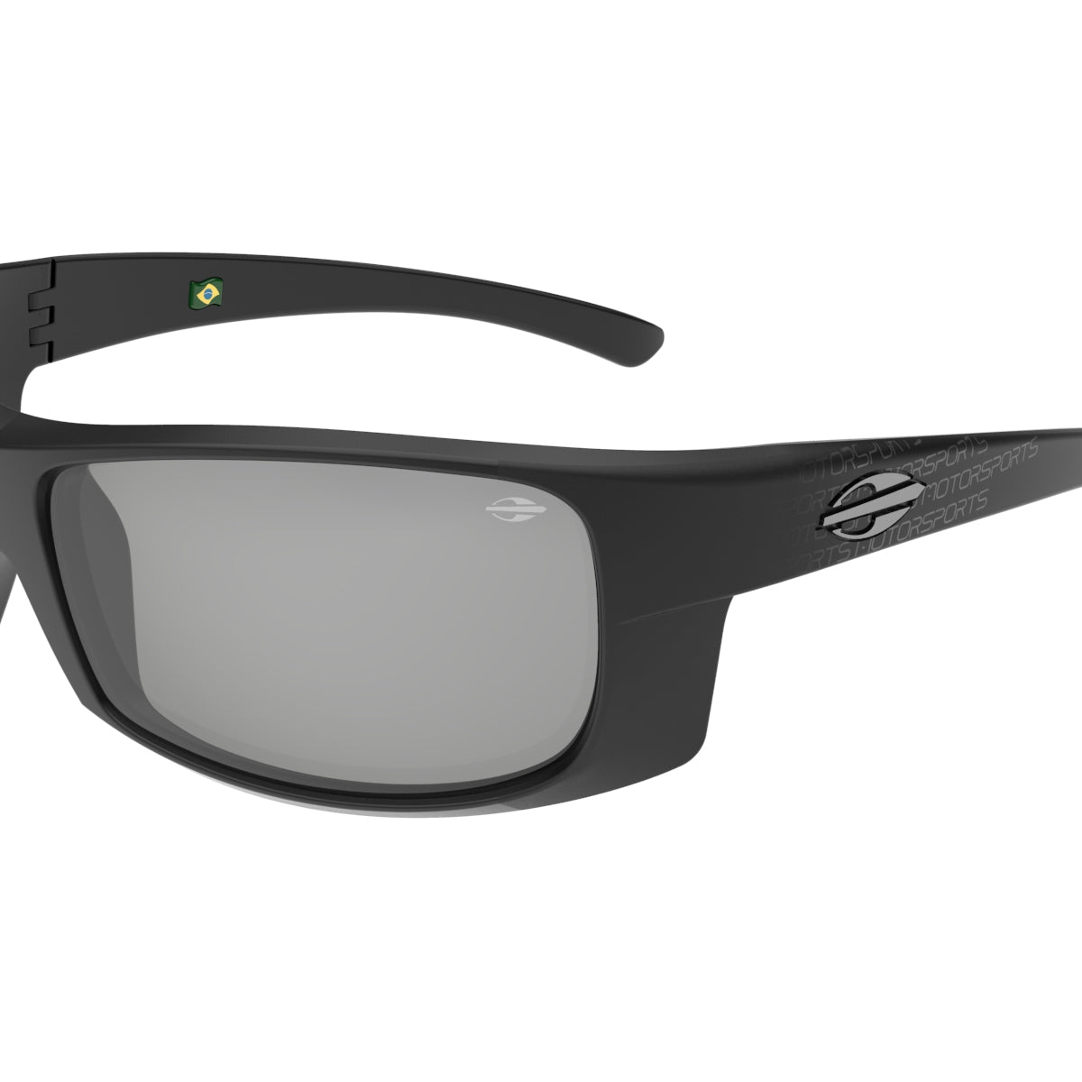 Óculos de Sol Mormaii Acqua NG Motorsports Preto Fosco Lente Cinza Flash Prata