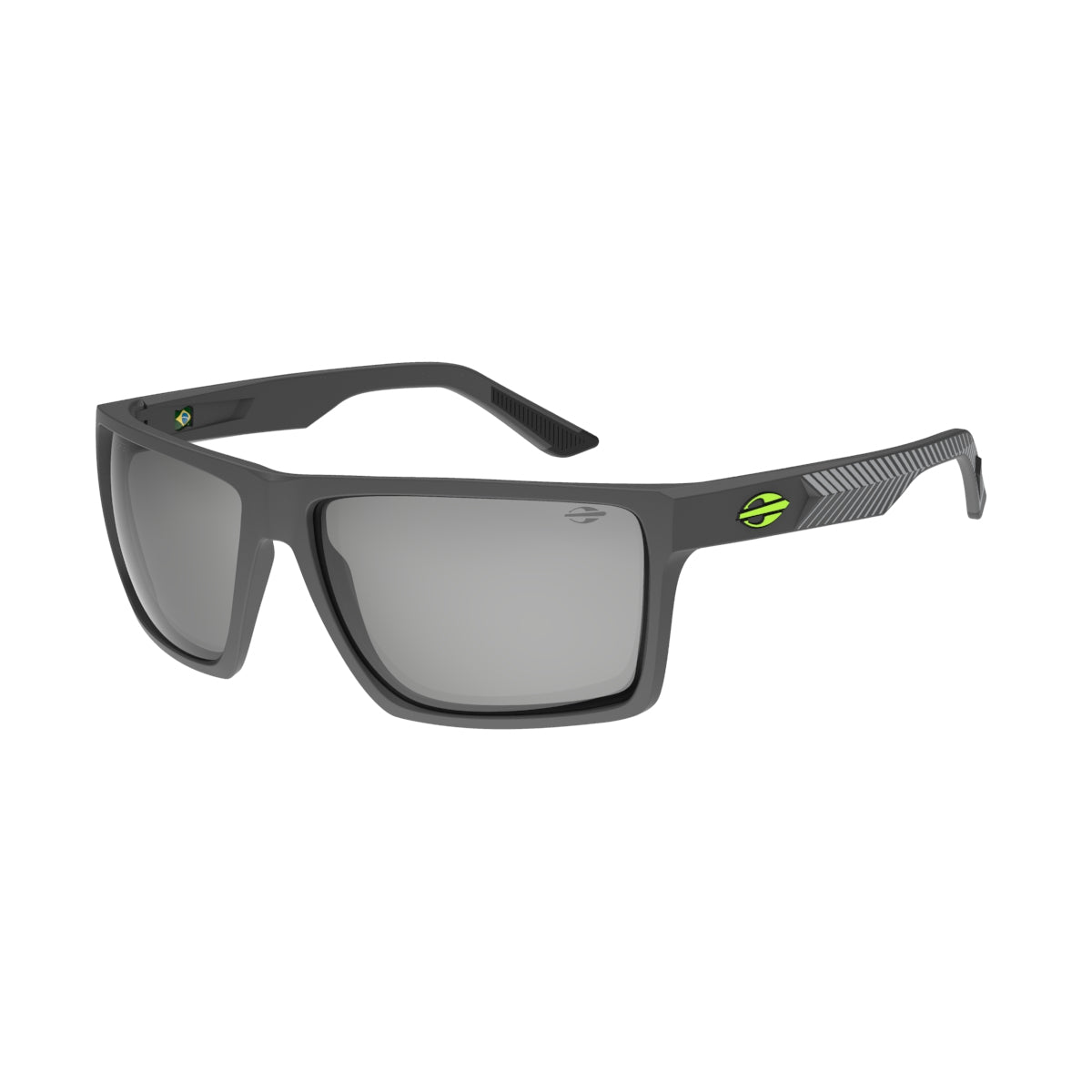 Óculos de Sol Mormaii Carmel 2 Motorsports Cinza Escuro Fosco Lente Cinza Flash Prata